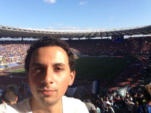 Teo on the North Stand during the Roma-Lazio derby (final score 2-0... unfortunately!)